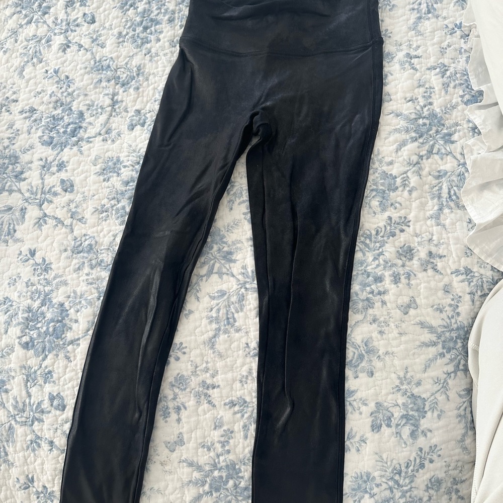 Spanx Faux Leather Black High-Waisted Leggings